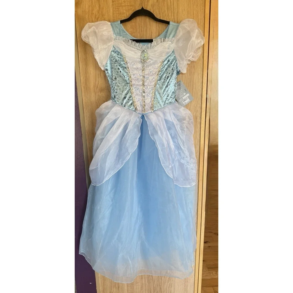 DISNEY WORLD Princess CINDERELLA Fancy Dress COSTUME Kids XL 11/12 New W Tags